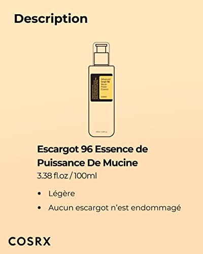 COSRX Advanced Snail 96 % Mucin Power Essence 100 ml | Feuchtigkeitsspendendes Serum mit Schneckenschleim-Mucin | Anti-Falten-Gesichtspflege gegen Akne und trockene Haut | Koreanische koreanische Hautpflege
