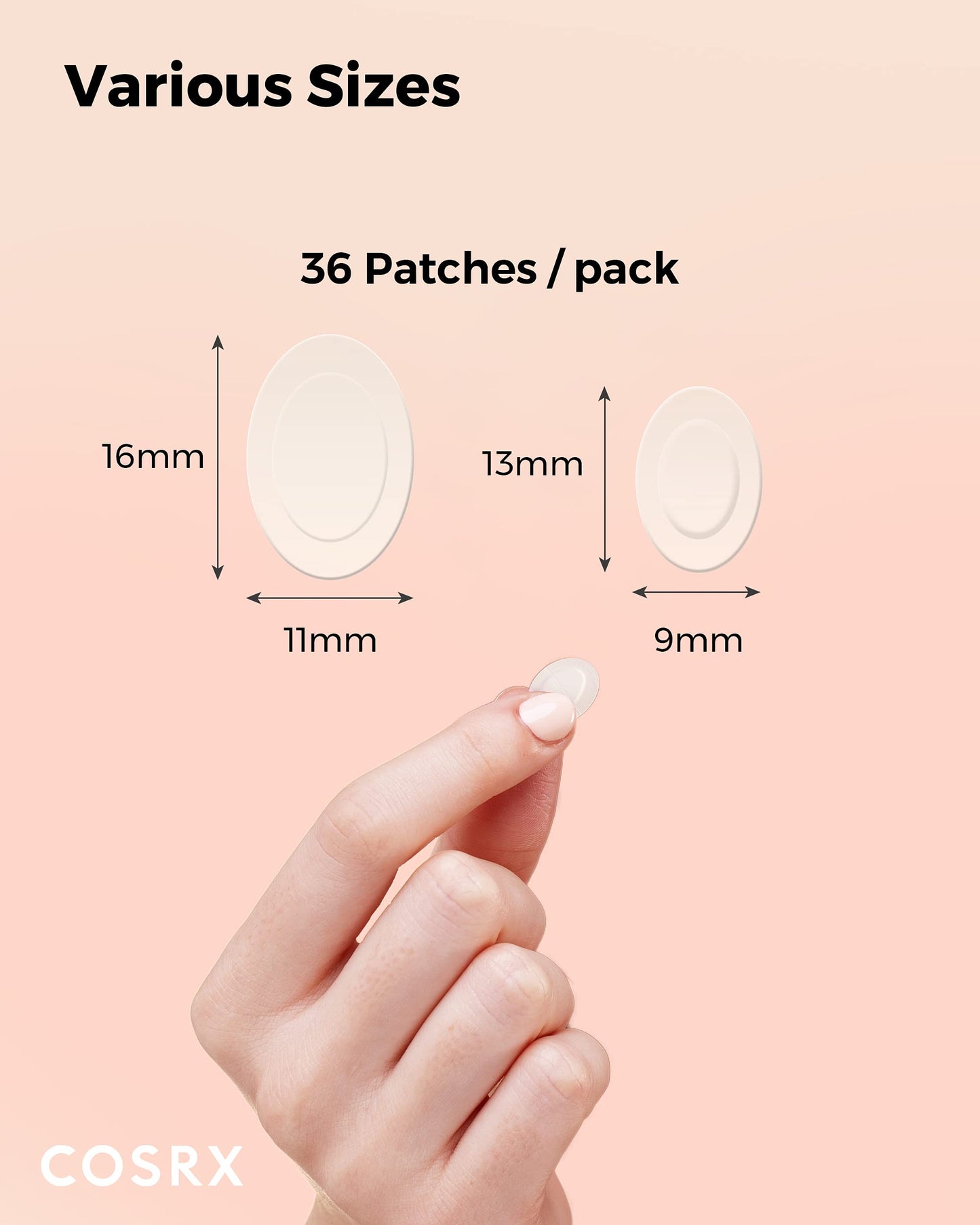 COSRX Acne Pimple Master Intensive Patch 36 Pieces Two Sizes (Oval) | Anti Acne Pimple Patch ADF Hydrocolloid Spot Effective Treatment with Hypoallergenic Tea Tree Oil