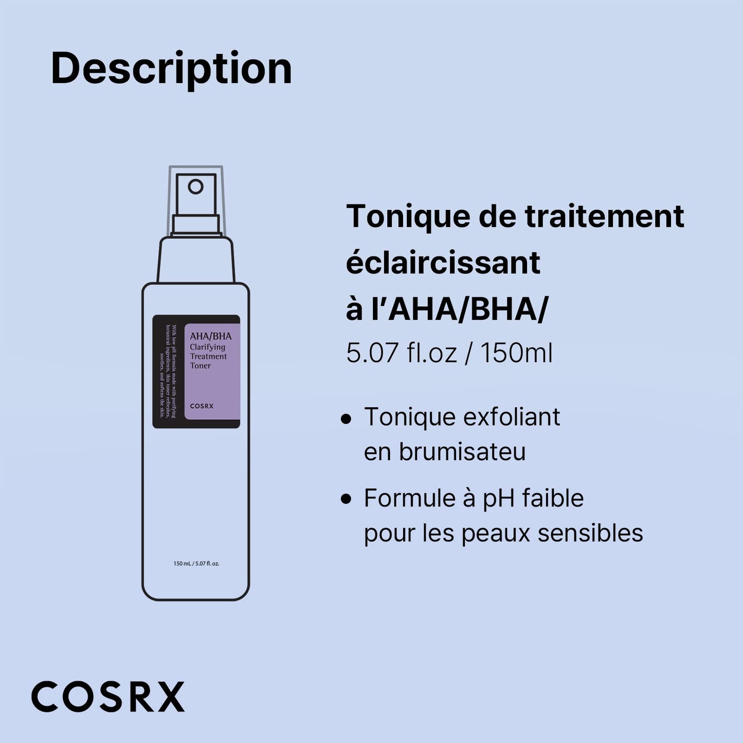 Cosrx AHA/BHA klärender Behandlungstoner | Toning Lotion Peeling-Gesichtswasser für Mitesser, Poren und unebene Haut | 150 ml / 5,07 fl.oz