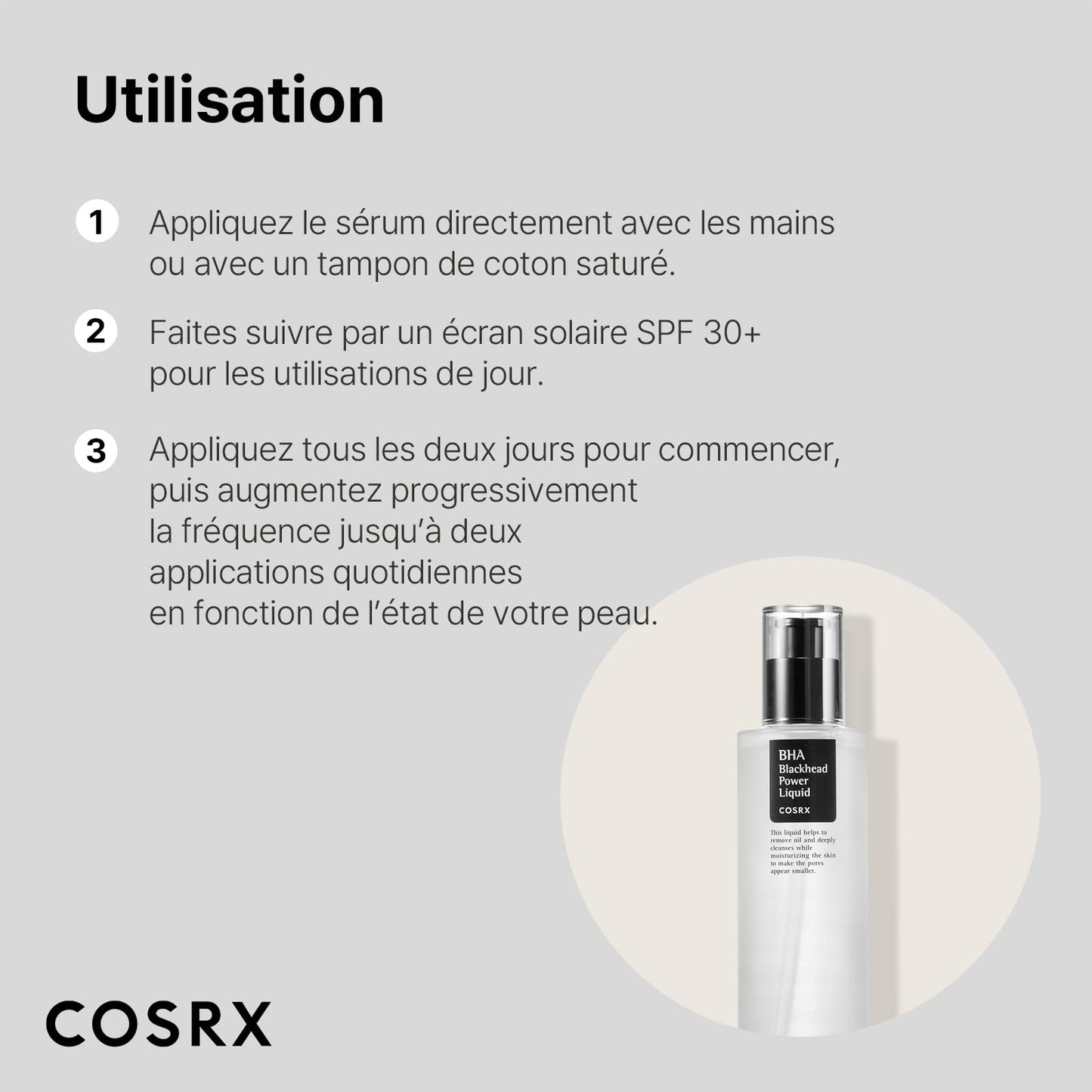 COSRX BHA 4% Liquide anti-points noirs, 100ml | Exfoliant + Hydratant | Exfoliation chimique liquide pour obtenir une peau nette et sans acné