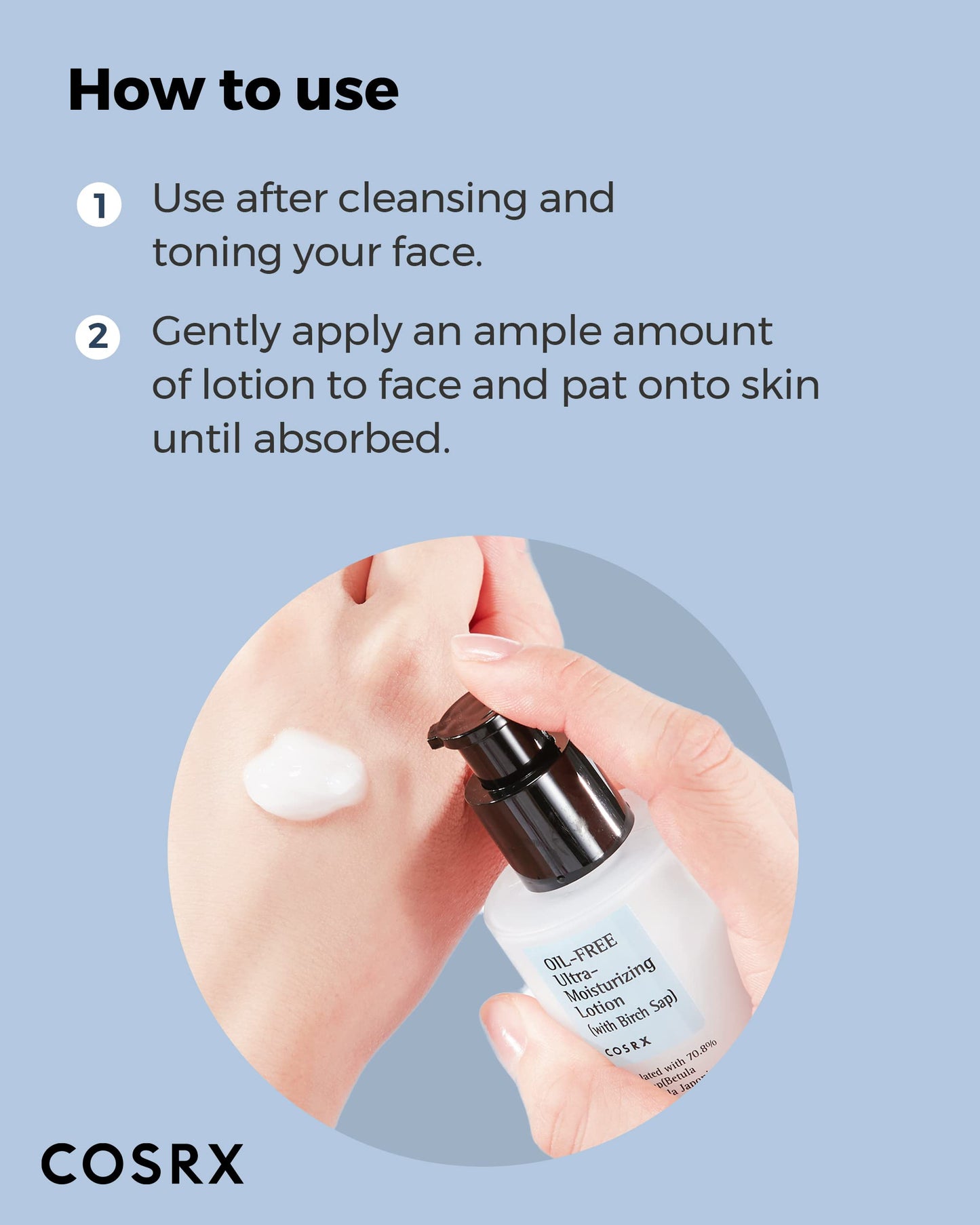 COSRX Ölfreie, ultra-feuchtigkeitsspendende Lotion mit Birkensaft | Ölfreie Feuchtigkeitscreme mit Birkensaft | Für trockene Akne-Haut Tagesgesichtspflege | Koreanische koreanische Hautpflege