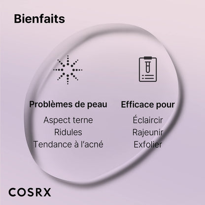 COSRX Liquide puissant anti points blancs AHA 7 3,38 fl.oz / 100ml | Suppresseur de points noirs à 7% d’acide glycolique | Soin pour la peau coréen, non testé sur des animaux, sans parabène.